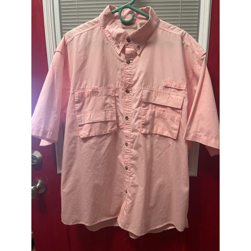 Rugged Earth OutfittersFishing Shirt Men's Pink Vented Short Sleeve XXL